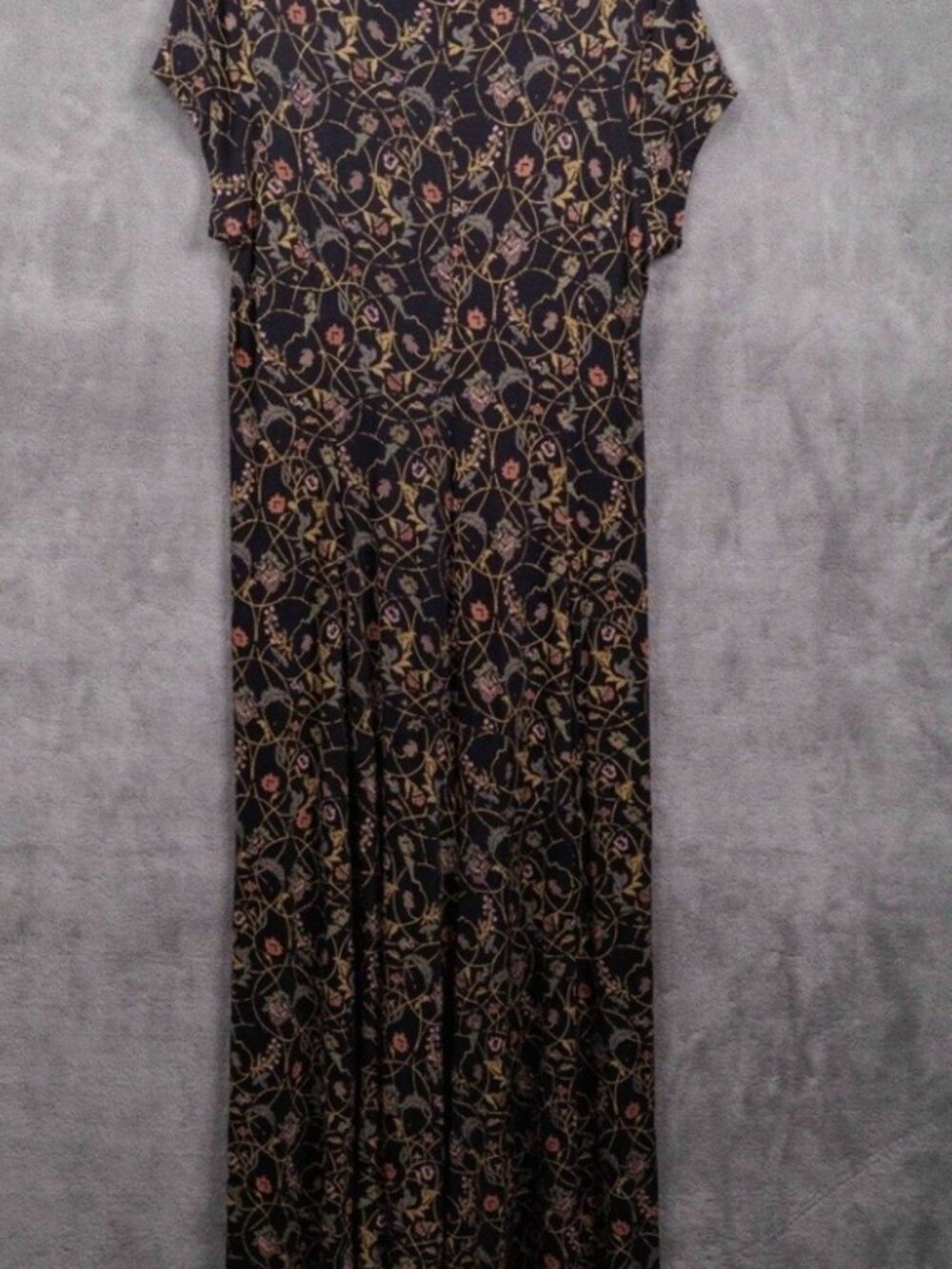 Peruvian Connection Arabesque T-Shirt Maxi Dress Pima Cotton Modal Floral Sz M - Picture 4 of 6